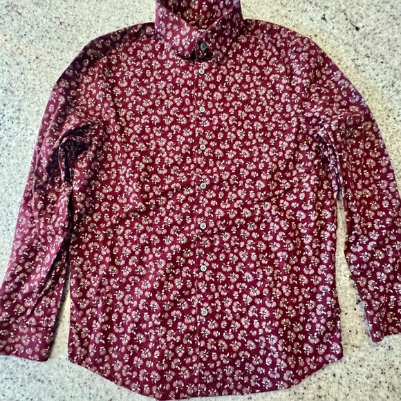 Express Men's Floral Long Sleeve Button-Down - Picture 1 of 5